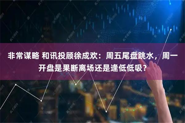 非常谋略 和讯投顾徐成欢：周五尾盘跳水，周一开盘是果断离场还是逢低低吸？